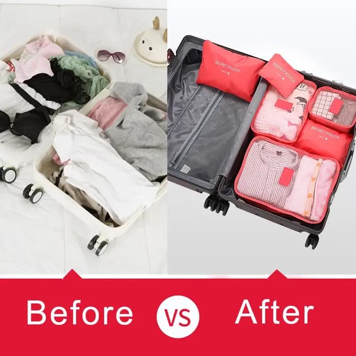 6 pièces organisateur de voyage sacs de rangement valises de voyage portables organisateur sac de voyage pour femmes organisateur de bagages vêtements chaussures sac