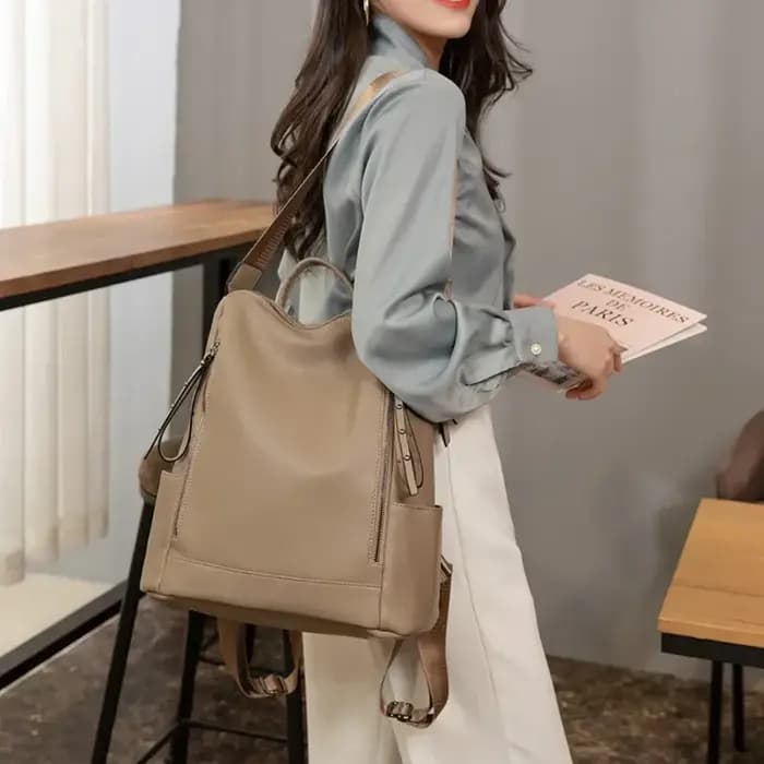 Sac à dos de marque en cuir véritable pour femmes