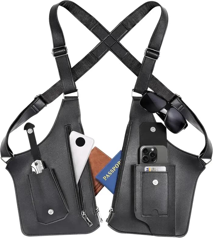 Sac tactique double épaule et bandoulière antivol dissimulé