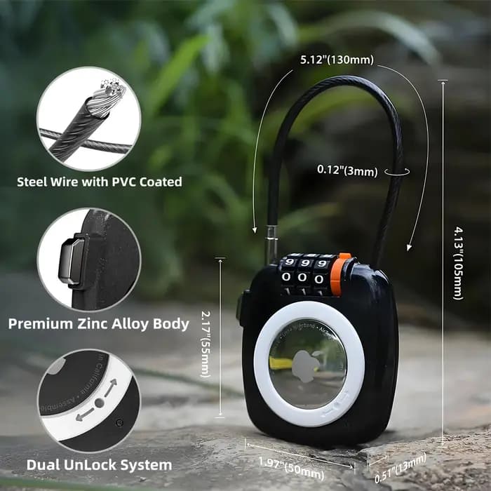 Étui de protection pour AirTag avec cadenas à combinaison