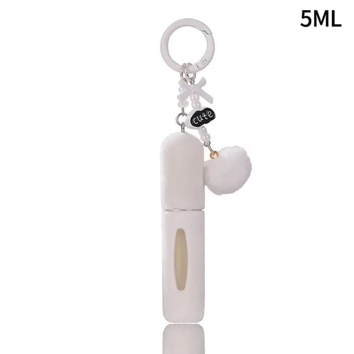 Pochette à parfum en peluche portable, flacon d'échantillon de parfum 5ml, porte-clés, pour voyage e
