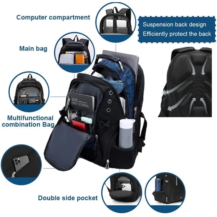 Grands sacs à dos de voyage imperméables pour avion
