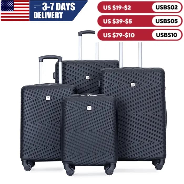 Travelhouse-Ensemble de bagages en ABS avec roues tournantes, valise à main, serrure TSA, 24 po, 28