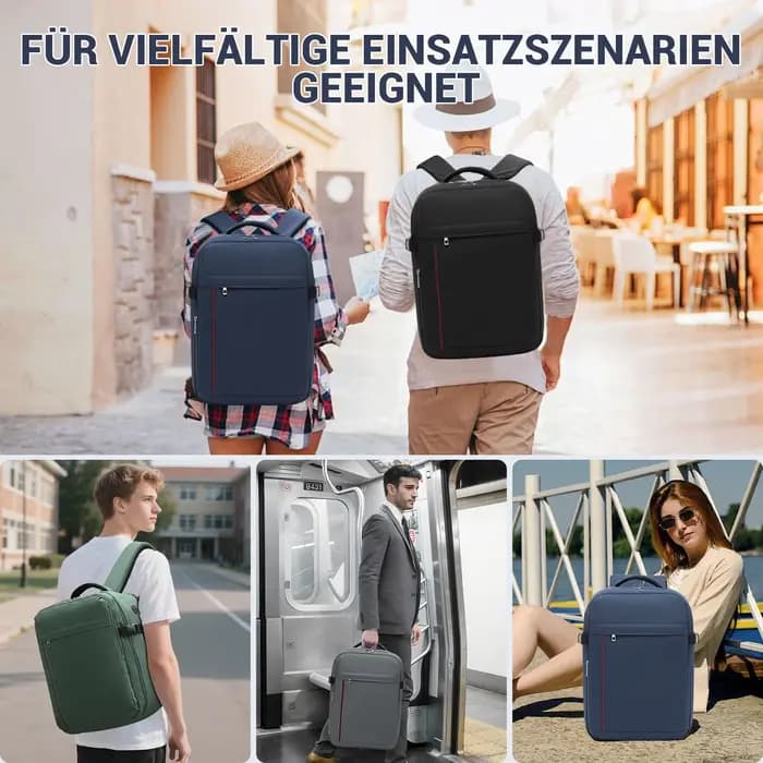 Sac à dos de voyage KONO pour Ryanair & Eurowings (40x30x20 cm, 24L) - Ultra-léger avec port de char