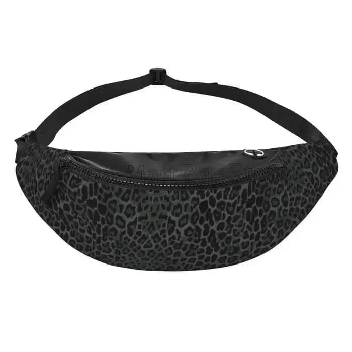 Sac banane imprimé léopard noir pour hommes et femmes