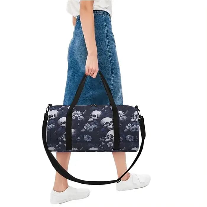 Sac de voyage grande capacité motif crâne floral pour garçons et filles – Meilleurs cadeaux – Sac