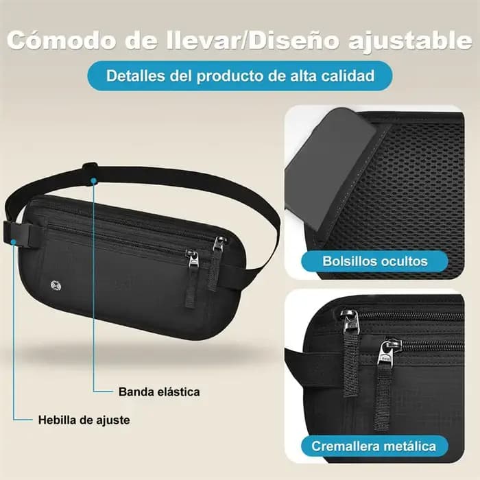 RFID bloquant étanche Sport voyage téléphone argent ceinture sac Fanny Packs hommes femmes caché portefeuille porte-passeport sac grande capacité