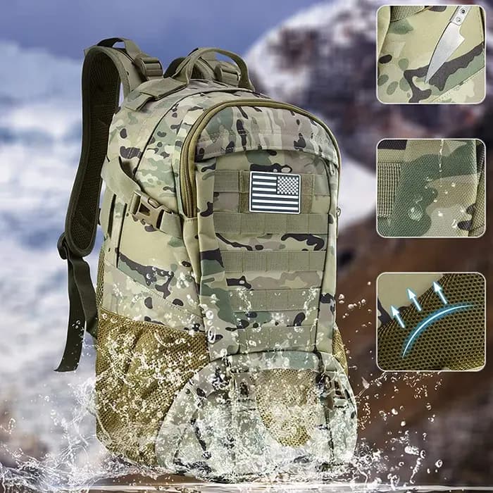 Hommes sacs à dos tactiques en plein air 35L grande capacité homme 3 jours Molle Hking