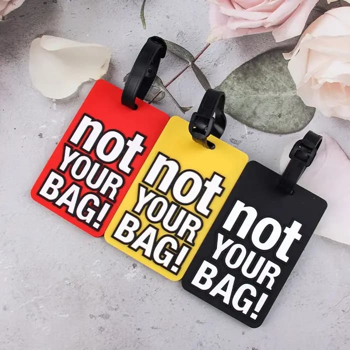 Mode lettre créative pas votre sac accessoires de voyage mignons étiquettes de bagages valise Style de bande dessinée