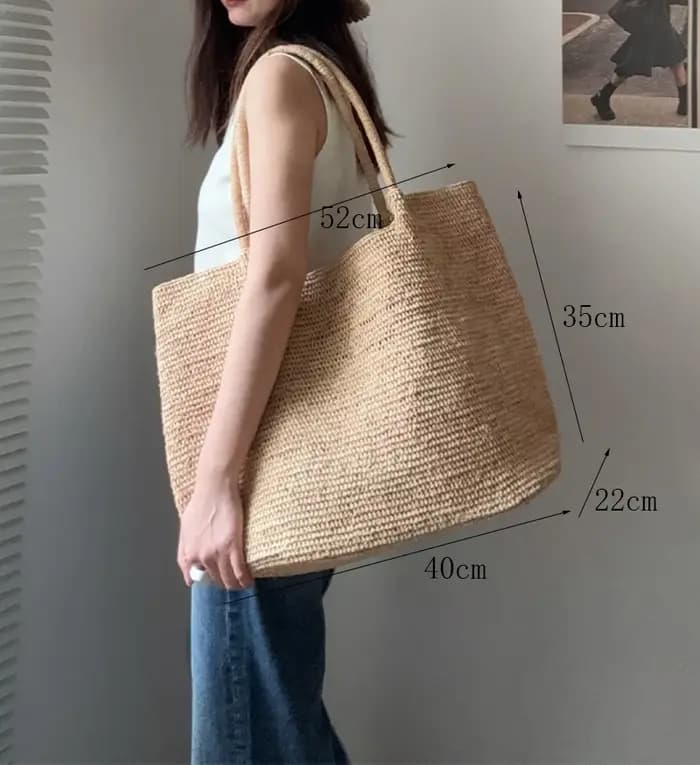 Sac à bandoulière en raphia naturel fait main