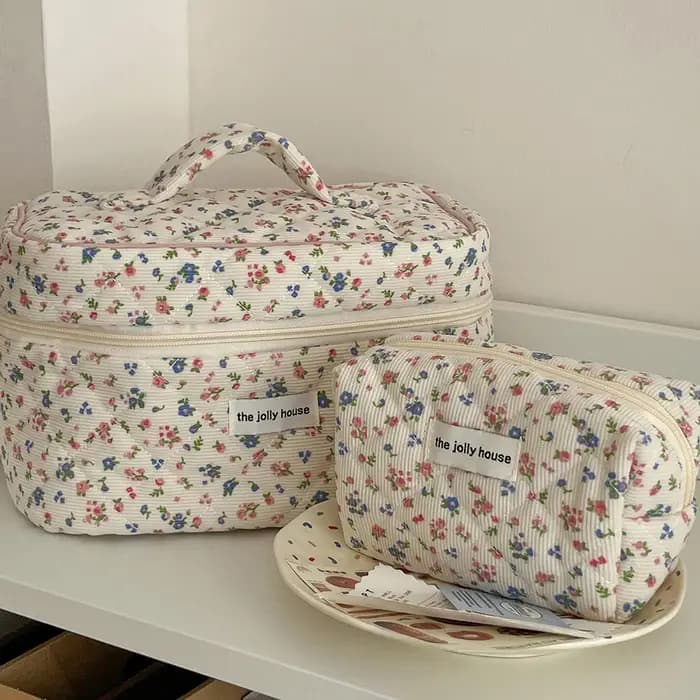 Sac de maquillage Vintage à fleurs pour femmes
