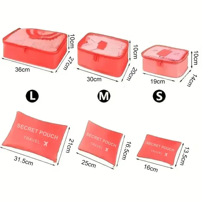 6 pièces/ensemble rose/bleu/gris sac de rangement de voyage grande capacité étanche bagages vêtements sous-vêtements sac