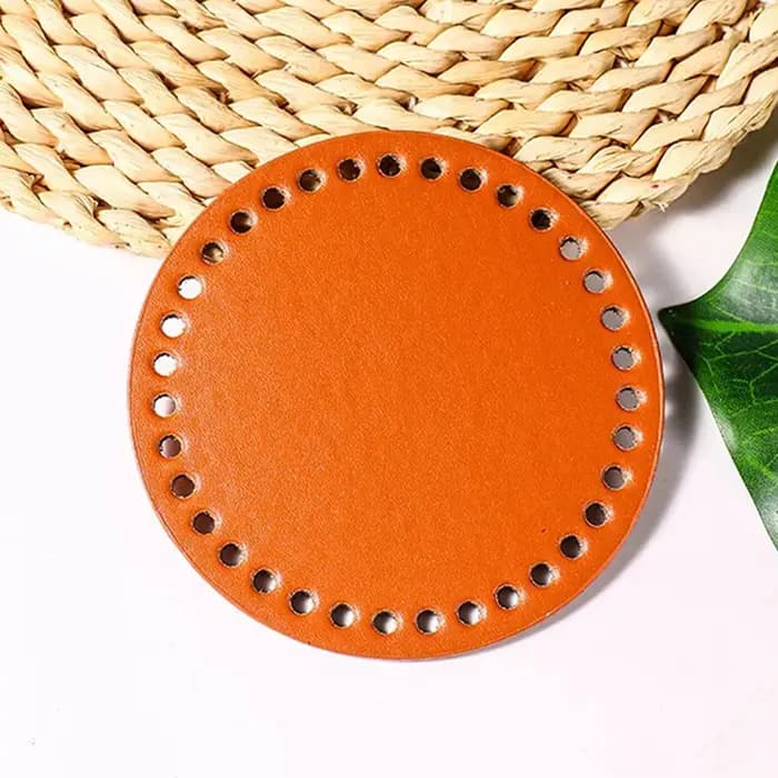 Nouveau fond de sac tricoté en cuir PU à fond rond