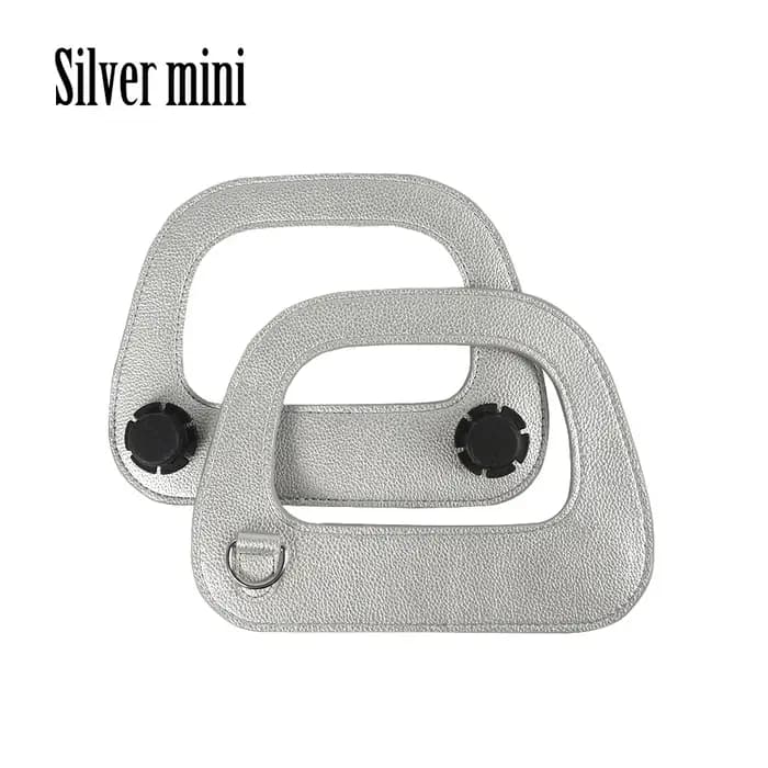 Tanqu-Poignée en cuir oblong pour sac à main, peinture de bord, métal argenté, D strucMini O Chic