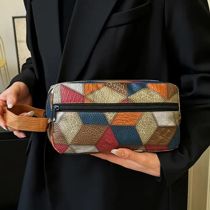 Sac fourre-tout polyvalent en PU pour maquillage et toilette noir bleu beige pour homme et femme voyage organisation quotidienne