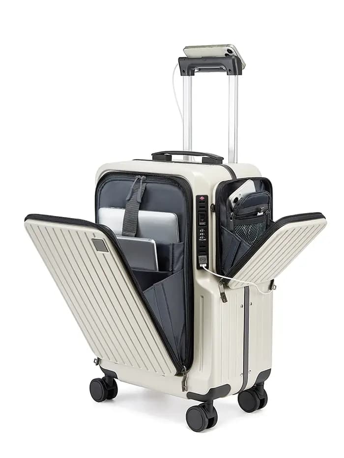 Valise à bagages à main à ouverture frontale, boîtier de chariot multifonctionnel de 20 pouces, cabi