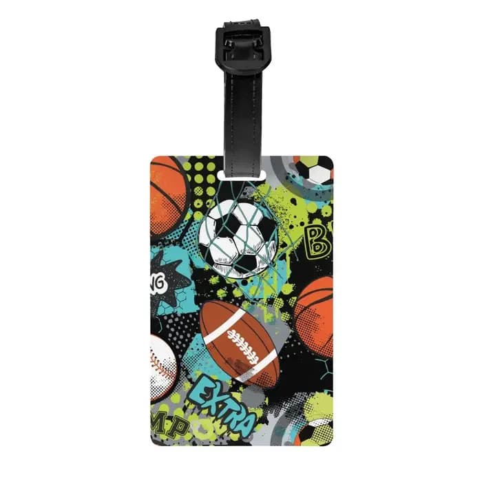 Étiquette de bagage personnalisée Fire & Ice Soccer pour valises