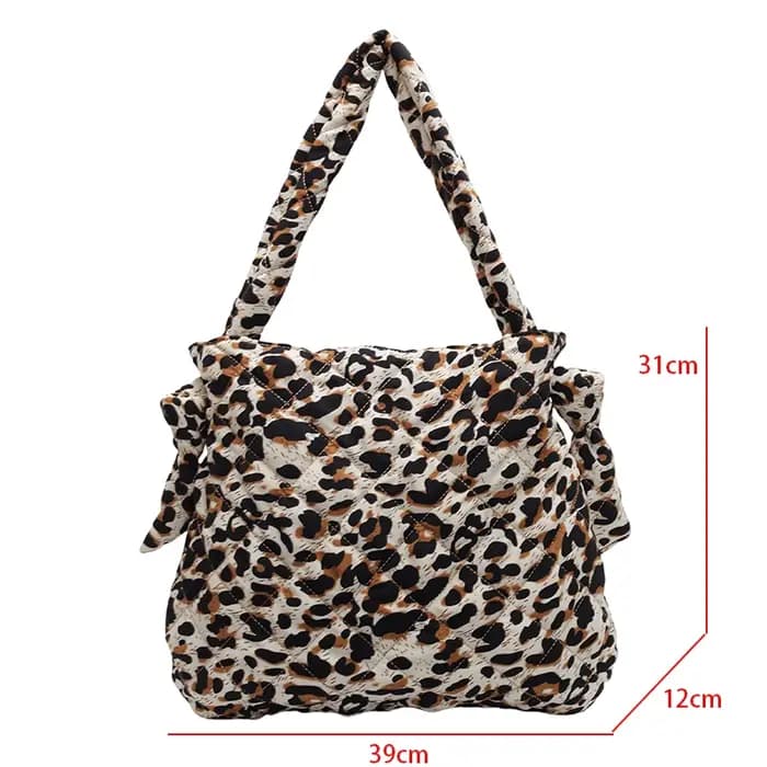 Sac à main en tissu imprimé léopard