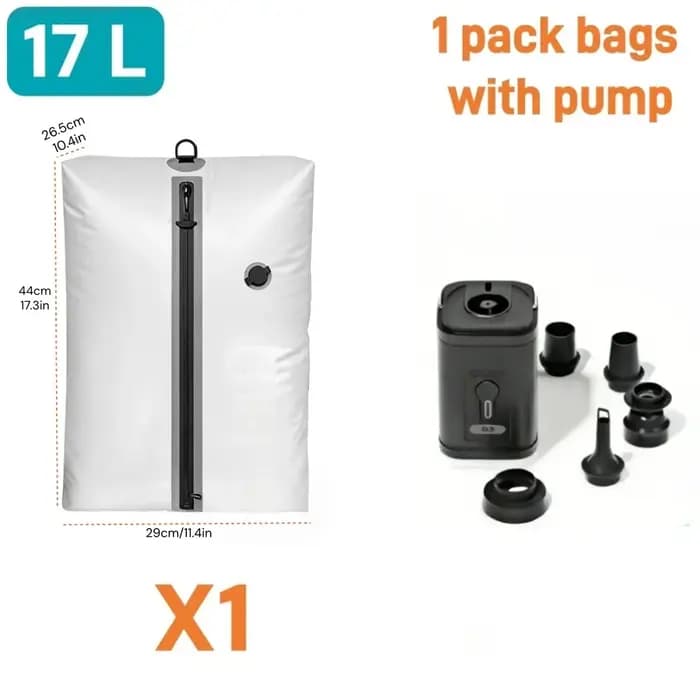 Sac de rangement sous vide de voyage avec pompe à air