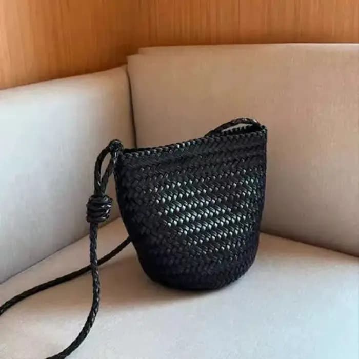 Sac à bandoulière coréen tissé à la main pour femme