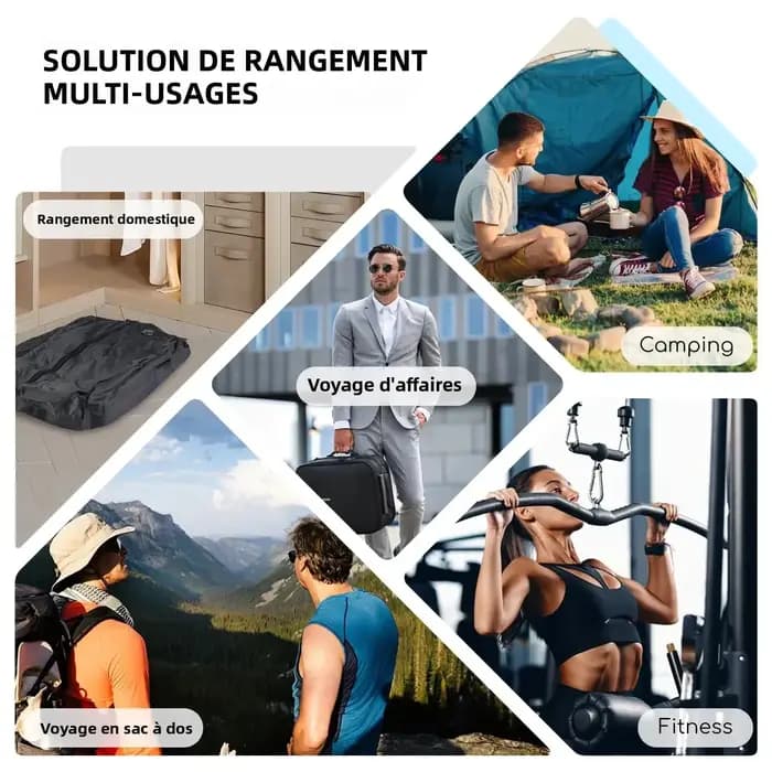 Lot de 5 Sacs de Compression sous Vide TPU (9L-41L)