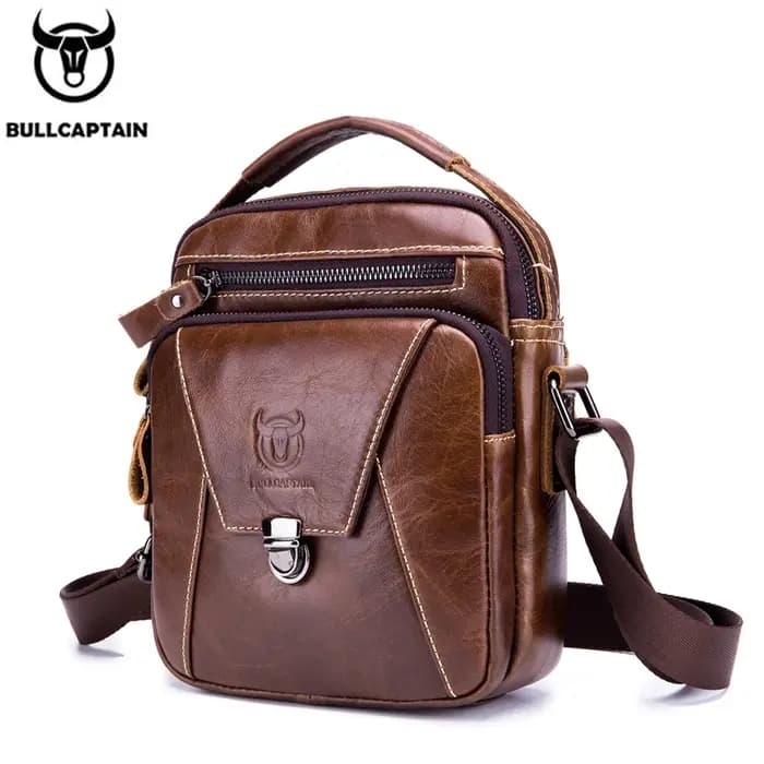 BULLCAPTAIN sac pour hommes en cuir véritable sac à bandoulière unique sac