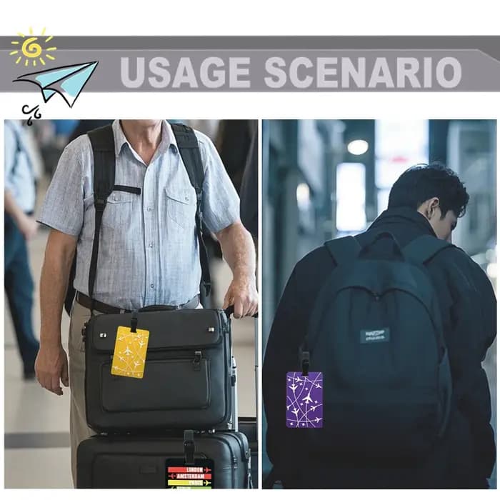 Nouvelle étiquette de bagage en PVC en forme d'avion