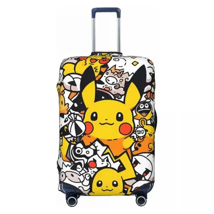 Housse de valise élastique durable avec imprimé P-Pikachizer pour bagages de 18 à 32 pouces, lavable