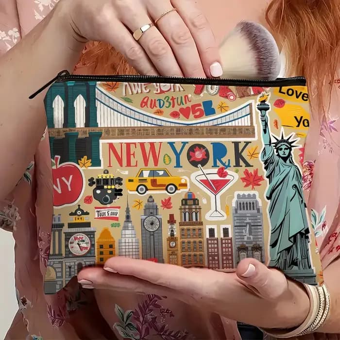 Trousse de maquillage Design New York City avec monuments emblématiques