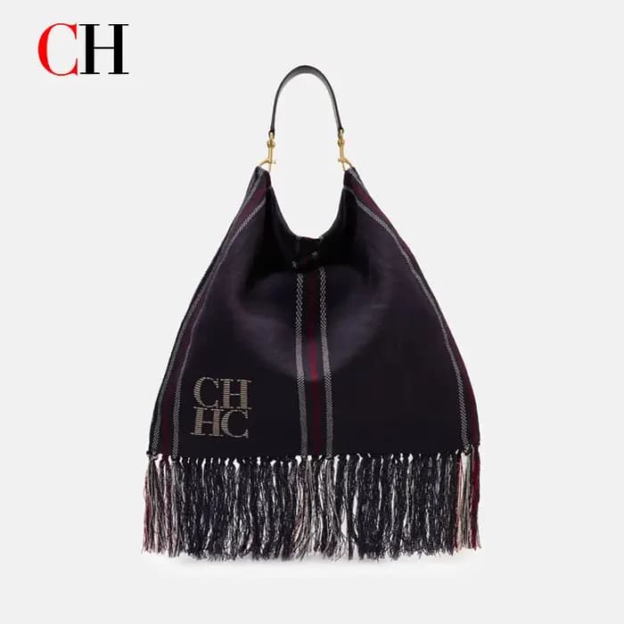 Sac Hobo en Daim Vintage Western CH pour Femme avec Lettres Gaufrées et Grandes Franges – Sac à Bandoulière Quotidien pour Voyage