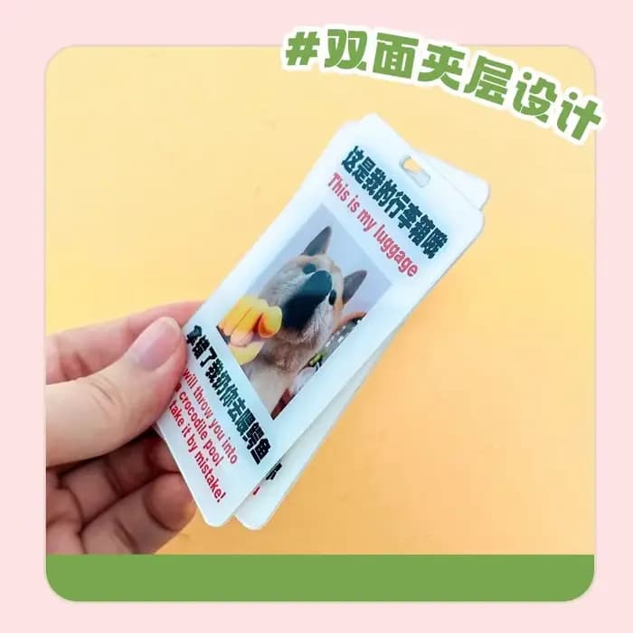 Étiquettes de bagage personnalisées en acrylique avec cordon
