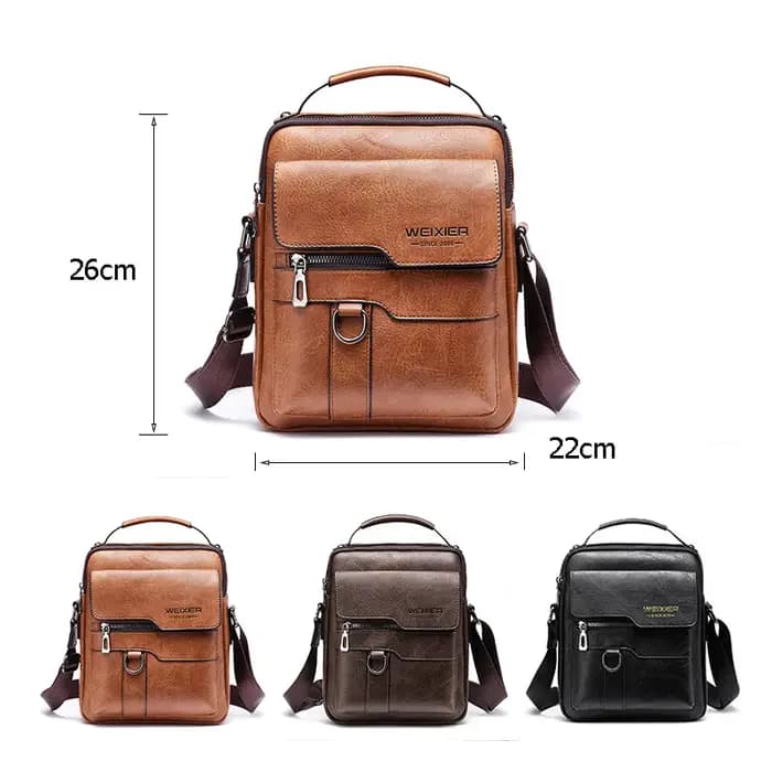 Sac messager en cuir PU de qualité supérieure pour homme WEIXIER - Vintage