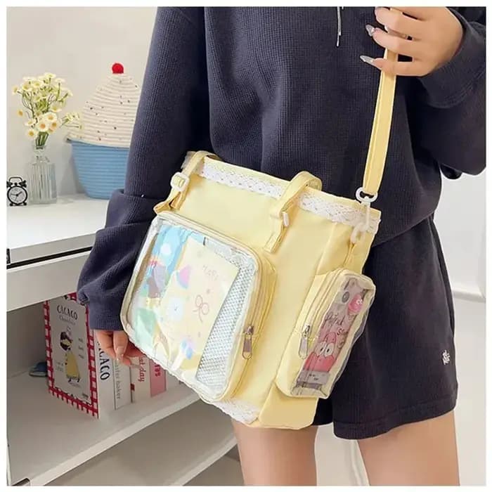 Sacs à bandoulière transparents japonais Kawaii Itabag de grande capacité pour filles