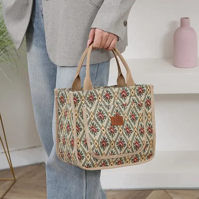 Sac fourre-tout Vintage à fleurs
