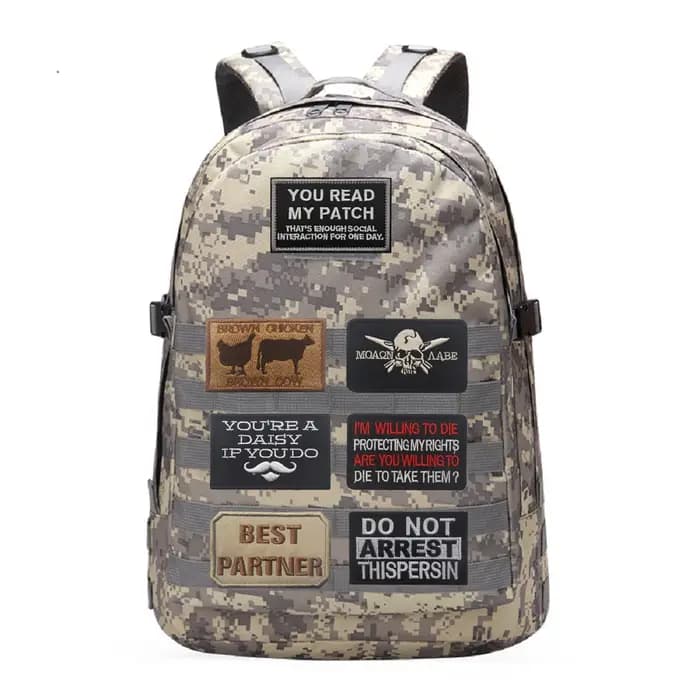 Sac d'extérieur personnalité anglais JUST THE TIP IPROMISE sac à dos brassard sac brodé avec patchs à crochet et boucle pour vêtements