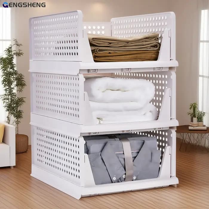 Boîte de rangement à tiroirs pliable, boîte de rangement empilable pour vêtements et sous-vêtements, applicable à une armoire, une cuisine, une salle de bain et un bureau