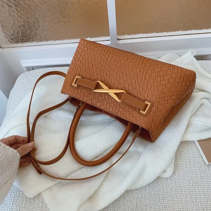 Sac à main à texture tissée en Pu pour femmes