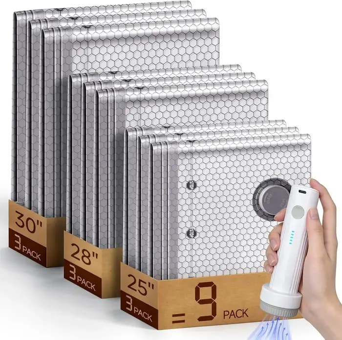 Sacs sous vide pour voyage avec pompe à air rechargeable