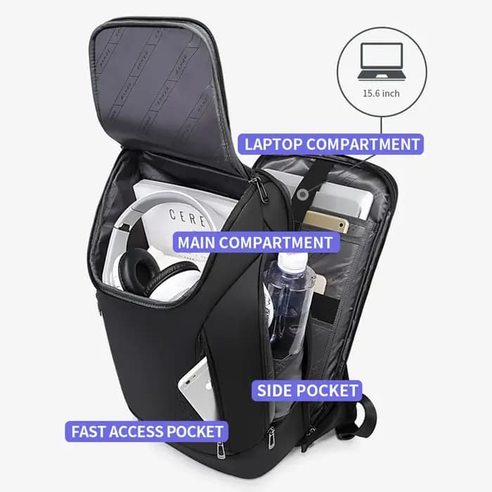 BANGE Anti-vol étanche sac à dos pour ordinateur portable 17 sac d'ordinateur voyage affaires randon