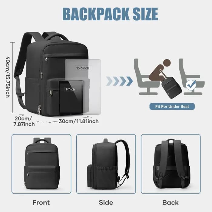 Sac à dos de voyage Ryanair 40x30x20, sac à dos à compression sous vide avec pompe à vide, sac de ca