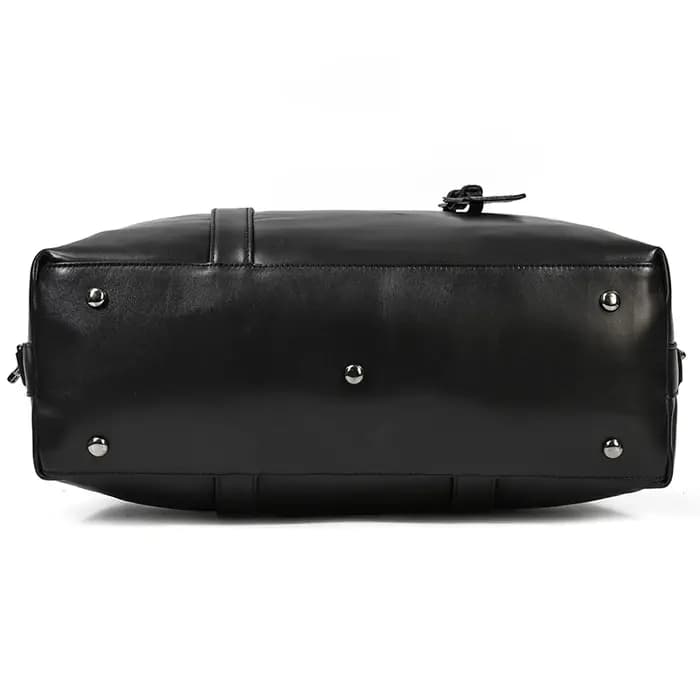 MAHEU – sac de voyage noir en cuir de vache pour hommes et femmes