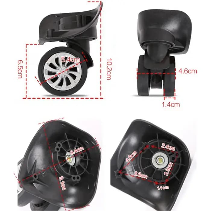 Roues de Valise Universelles Résistantes à 360 °, Outils de Roue de Chariot, 4 Pièces