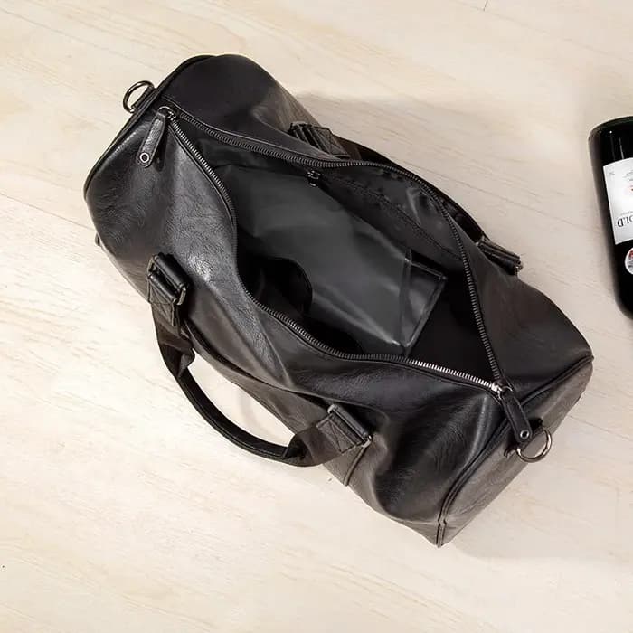 Sac de voyage en cuir pour homme avec compartiment à chaussures