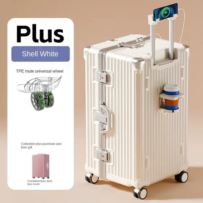 Valise surdimensionnée de grande capacité 24/28/30 pouces, robuste, durable, avec cadre en aluminium