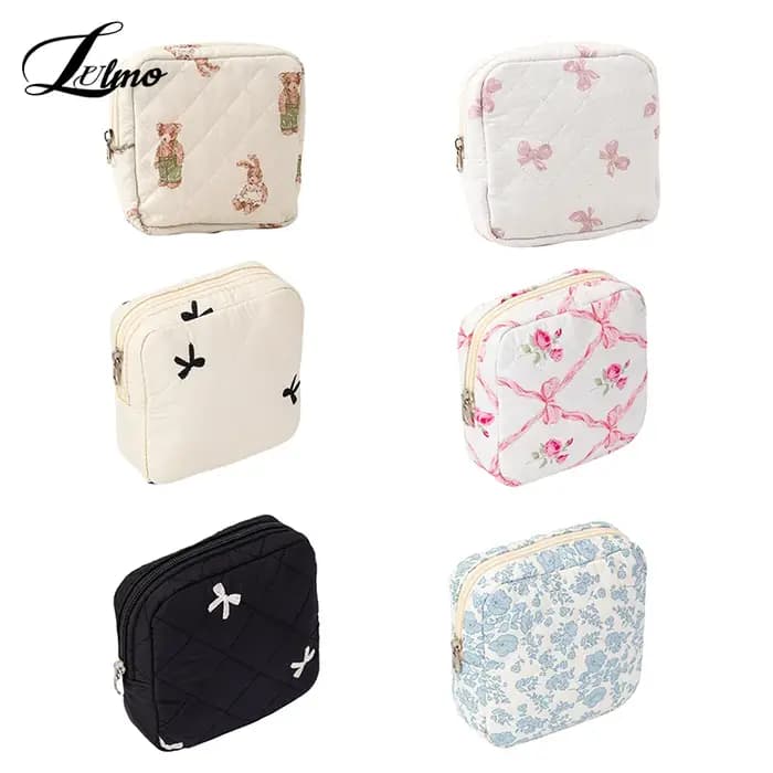 Petite pochette cosmétique matelassée pour sac à main