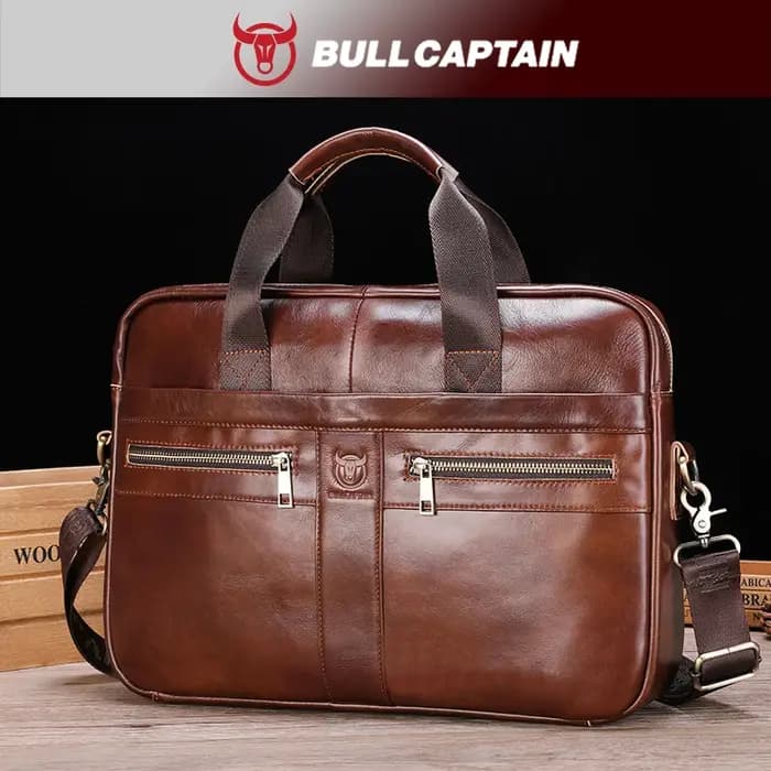 BULLCAPTAIN-Sac à Main en Cuir de Haute Qualité pour Homme, Sacoche de Bureau pour Ordinateur Portab