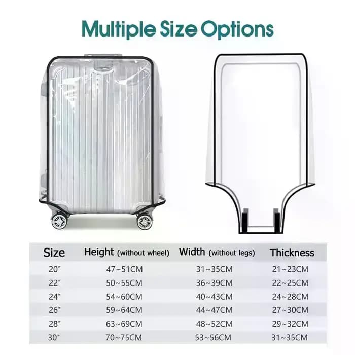 Housse de protection transparente pour bagages de voyage