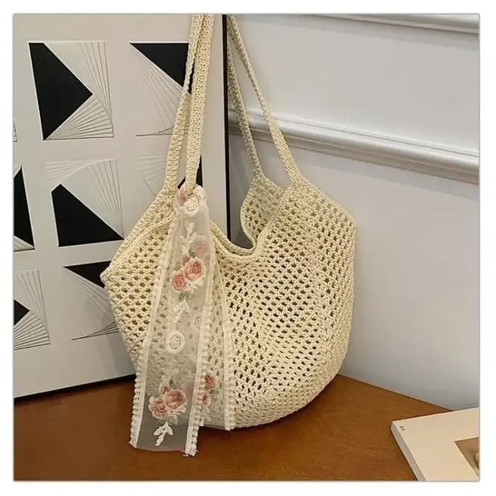Sac de plage tissé de grande capacité