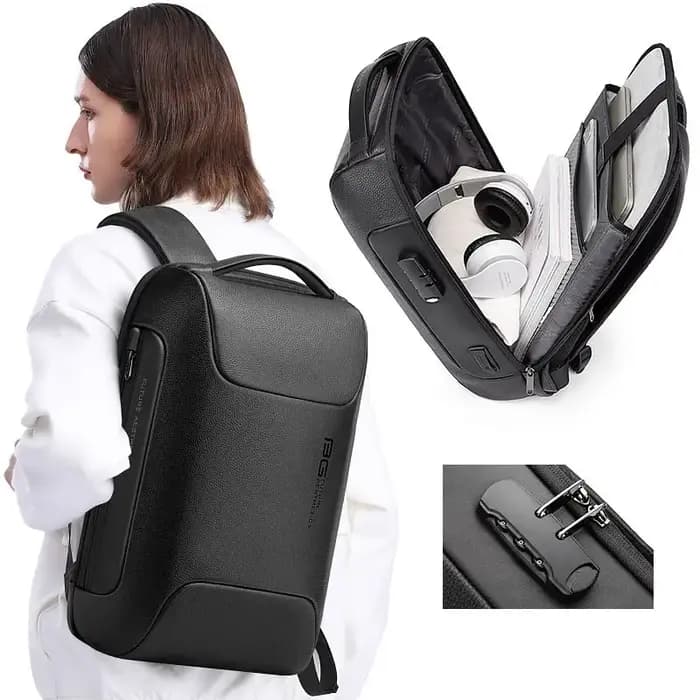 BANGE sac à dos d'affaires pour hommes adapté 15.6 pouces sac à dos pour ordinateur portable multifonctionnel Anti-vol sac à dos sacs étanches USB charge