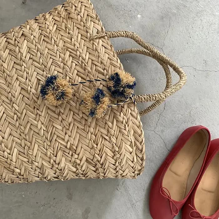Grand sac fourre-tout tissé en paille pour femmes